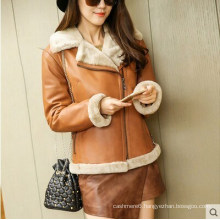 Fashion Women′s Shearling Coat Short Style